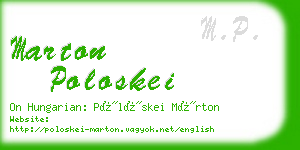 marton poloskei business card